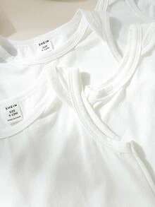Loomiva Baby Boy 4pcs Casual Knitted Solid Tank Bodysuit Set , Suitable For Summer - Multicolor - View 8