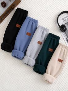 SHEIN Baby Boy Letter Print Elastic Waist Casual Long Pants - Multicolor - View 6