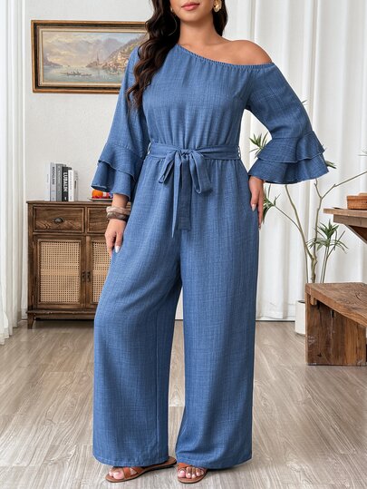 SHEIN LUNE CURVE Women's Casual Loose Lazy Plus Size Mid-Length Solid Color Long Sleeve Shirt Dress, Suitable For Casual Outings, Work Outfits, Going Out Outfits