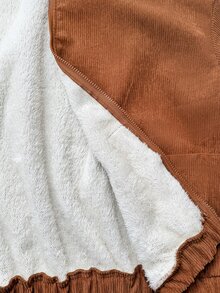 Weeklong Jaket Musim Dingin Berkerudung dengan Lapisan Termal Komposit Bergaris - Coklat - View 6