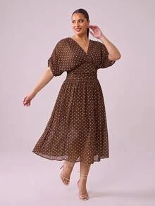 Hourglow Robes grandes tailles - Tabac - Voir 4