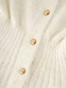 valorelle valorelle Women's Elegant Commuter Cinched Waist Cardigan - White - View 5