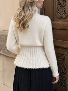 valorelle valorelle Women's Elegant Commuter Cinched Waist Cardigan - White - View 3