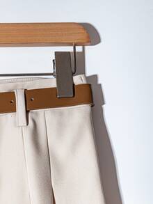 Franclia Asymmetric Design Waisted Skirt For Women - Apricot - View 7