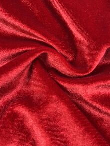 SHEIN Baby Girl Burgundy Velvet Long Sleeve Dress With Contrast Lace Collar, Suitable For Christmas - Burgundy - View 11