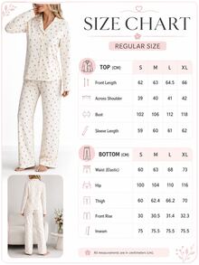 SHEIN Cream Ditsy Floral Print Button-Up Long Sleeve Top & Pants Pajama Set - Beige - View 9