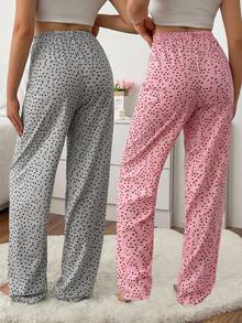 SHEIN 2PCS Women Sleep Bottoms - Multicolor - View 3