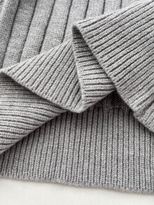 Elamini Women's V-Neck Lace Patchwork Fitted Long Sleeve Button Decor Exquisite Sweet Versatile Autumn/Winter Knit Sweater - Light Grey - View 6