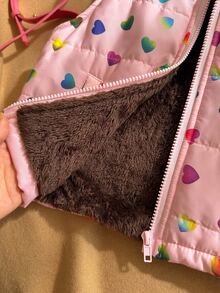 SHEIN Elladie kids 秋冬女童幼兒連帽加厚保暖背心，保暖內裡加厚棉墊外套，外衣 - 彩色 - 查看 6
