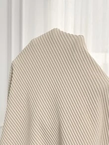 SHEIN 孕婦純色長袖上衣與吊帶褲兩件套 秋季 - 卡其色 - 查看 4