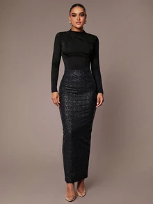 Silquee Women's Lace Sexy Versatile Date & Outing Skirt - Black - View 6