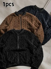 EGENSIO Halloween, Natal, Tahun Baru, Hadiah, Jaket Bomber Pria - Hitam - View 1
