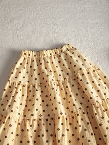 Souflis Girls Korean Style Minimalist Polka Dot Print Full Skirt, Summer Daily Wear - Multicolor - View 4