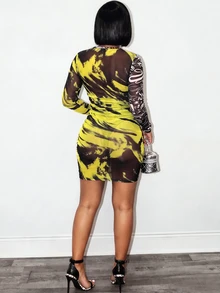 BamGleam Vestidos mini de mujer para Halloween - Amarillo - Ver 6