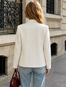 SHEIN PariChic Women's Autumn/Winter New French Romantic Commute Elegant Outing Date Wool Coat - White - View 3