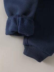 Souflis Souflis Set Sweatshirt Fleece Berkerudung Motif Beruang Lucu untuk Bayi Laki-laki - Aprikot - View 7