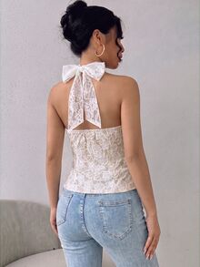 Elenzga 女士露背休闲度假波西米亚风沙滩连衣裙，适合情人节、新年、派对、复活节、夏威夷音乐节、热带假期等场合。优雅的夏季装扮 - 彩色 - 查看 2