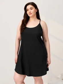 LUVLETTE Halloween Women's Plus-Size Black Sexy Soft 100% Pure Cotton Short Cami Nightdress Lingerie Slip Dress Cotton Pajamas Dresses Moo Moo For Women - Black - View 8