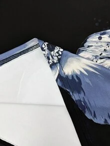 INAWLY 女士休闲花卉印花圆领短袖T恤，夏季 - 黑色 - 查看 4