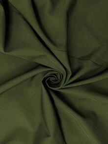 Elenzga Women's Elegant Army Green Summer Shirt,Office Drawstring Bowknot Waist Casual Tops,Work Comfortable Commuting Wrap Asymmetrical Fashion Tops - Army Green - View 8