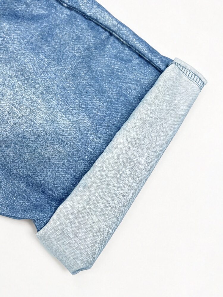 SHEIN Holidaya Vacation Regular Fit Jogger Pants Elastic Waistband Slanted Pockets Back-To-School Commuting Vacation Wear Outdoor Country Elegant Women's Pants - Medium Wash - View 7