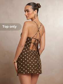 L'Amorae Women Seashell Linen Beach Print Cami Backless Top Boho Summer Vacation - Multicolor - View 2