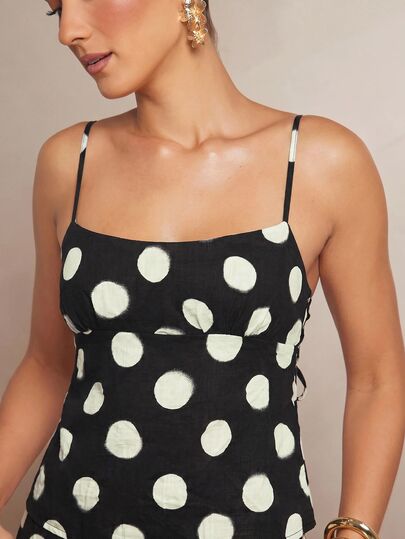 L'Amorae Women Seashell Linen Beach Print Cami Backless Top Boho Summer Vacation
