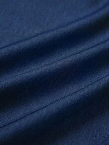 Linhara Plus Size Thin Cuff Button Decor Blazer, Casual Soft Form Commute Jacket Office Formal Navy Blue Fall - Blue - View 4