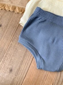 SHEIN Vintaside Kids 4pcs Baby Boy Knitted Ribbed Shorts,Versatile Triangular Underpants Set - Multicolor - View 6