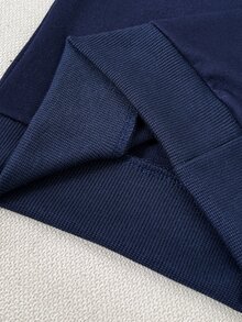 1pc Baby Girl Sweatshirt Cute Sweet Navy Blue 3D Colorblock Bowknot Long Sleeve Round Neck Back To School Autumn Fall Pullover Top - Blue - View 8