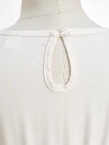 SHEIN 1件女童春夏新款時尚優雅白色花卉與蝴蝶印花V領收腰修身洋裝，夏季休閒派對野餐鄉村風洋裝 - 杏色 - 查看 7