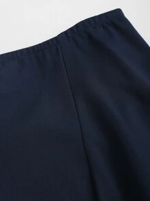 Sweetra 法式优雅复古贵族风简约保守淑女高雅气质，适合大学通勤、工作、上学、约会等各种场合，休闲宽松A字垂坠百搭低腰棕色长裙，春、夏、秋、冬皆宜。 - 藏蓝色 - 查看 4