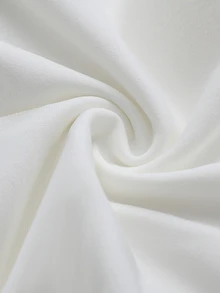 SHEIN Franclia 優雅時尚婚禮休閒洋裝 掛脖V領下擺蕾絲拼接洋裝 優雅洋裝 約會洋裝 正式洋裝 婚紗洋裝 荷葉邊洋裝 優雅派對洋裝 白色洋裝 - 白色 - 查看 6