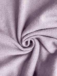 Pariaura Solid Color Round Neck Short Sleeve Casual Comfortable Breathable Knit Top - Lilac Purple - View 8