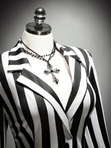 SHEIN ICON Plus Size Women's Striped Colorblock Casual Commuter Blazer - Multicolor - View 5