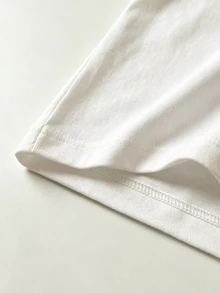 Resyla 女款街頭風圖案短袖T恤上衣，可愛夏季上衣 - 白色 - 查看 5