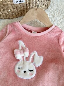LMoss Kids 女嬰針織可愛兔子圖案條紋長袖休閒居家服 2件套 秋季 - 彩色 - 查看 3
