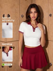 CourtClass Atasan Golf Pendek Wanita - Putih - View 1