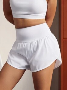 CourtClass 女款運動瑜伽戶外健身運動短褲組合包，2合1腰帶，側面疊層附口袋，極簡基礎款 - 彩色 - 查看 2