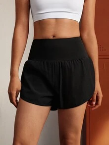 CourtClass 女款運動瑜伽戶外健身運動短褲組合包，2合1腰帶，側面疊層附口袋，極簡基礎款 - 彩色 - 查看 3
