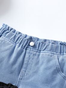 Maija Kids Maija Kids 2入組年輕女孩黑色和藍色牛仔短褲套裝 - 淺色水洗藍 - 查看 5