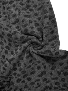 Comfylo Plus Size Fashion Leopard Print Fitted Leggings Formal Homewear Black Summer Casual Sexy - Multicolor - View 11