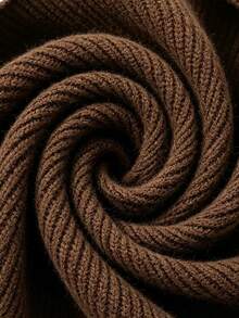 LUMIGAL Women's Solid Color Split Design Casual Party Knit Dress - Coffee Brown - View 5