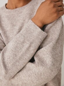 YARNWELL 女款休閒百搭毛衣，秋冬款 - 卡其色 - 查看 8