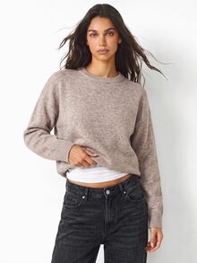 YARNWELL 女款休閒百搭毛衣，秋冬款 - 卡其色 - 查看 6