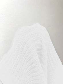 EMERY ROSE Cárdigan de manga larga de unicolor y diseño simple, uso casual diario, tops de manga larga - Blanco - Ver 8