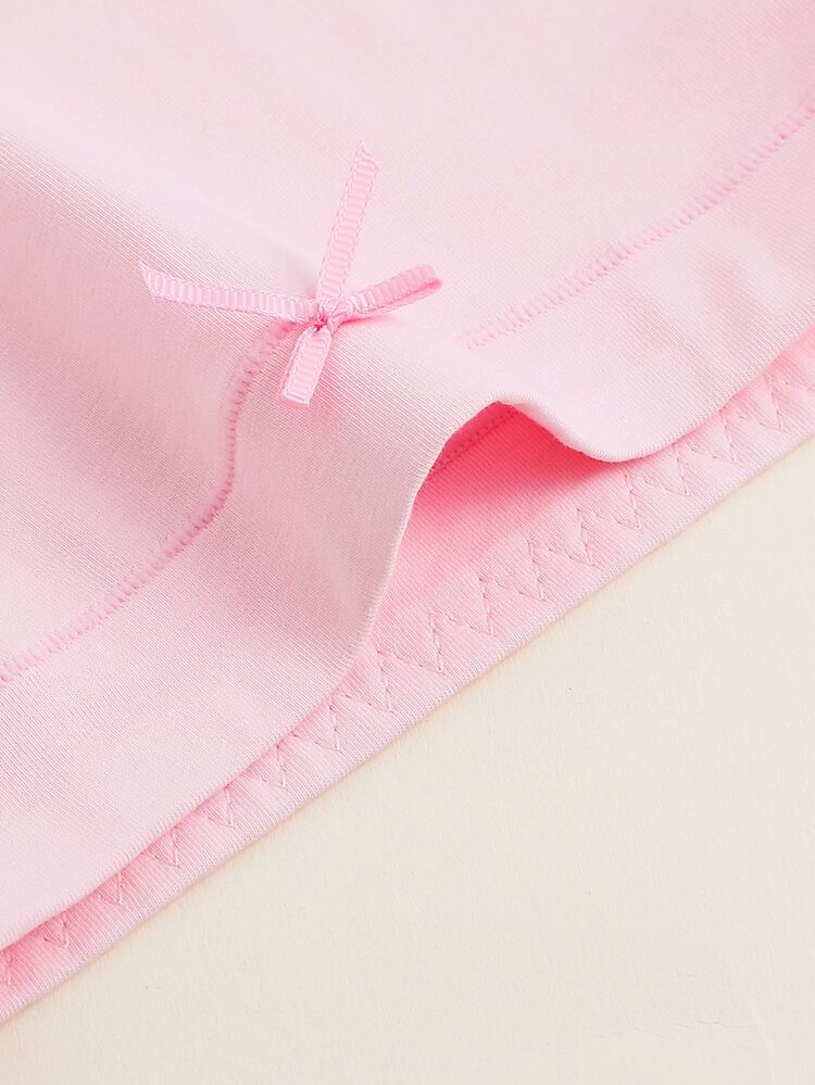 6-Piece Girls Toddler Cute Bow Decor Pastel Pink Grey White Purple Blue Black Solid Boyshorts Soft Everyday Comfort Underwear - Multicolor - View 5