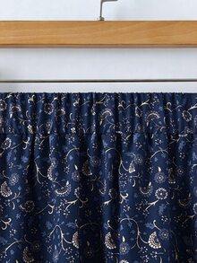 Linhara Plus Size Women's Water-Soluble Lace Trim Romantic Fashion Suitable For Spring/Summer Vacation Casual Versatile 2-Piece Set - Navy Blue - View 5