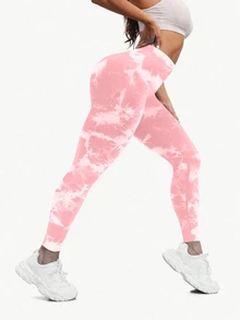 Slayform Slayform Women's Minimalist Contrast Color Fitted Sports Leggings - Pink - View 3