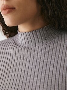 YARNWELL 大尺碼簡約時尚長袖針織上衣,適合日常穿著,秋季款 - 灰色 - 查看 9